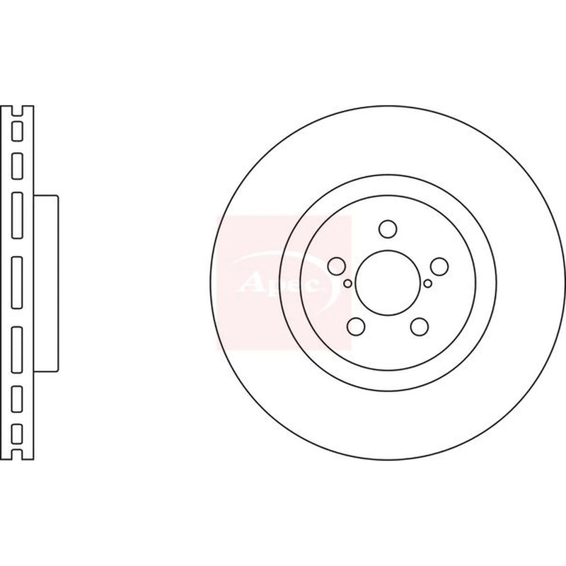 Apec 2 x Vented Front Brake Discs DSK2423