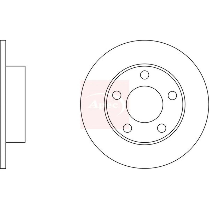 Apec 2 x Solid Rear Brake Discs DSK2052