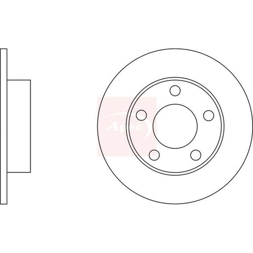 Apec 2 x Solid Rear Brake Discs DSK2052