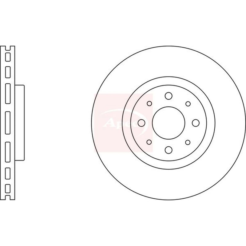 Apec 2 x Vented Front Brake Discs DSK3878