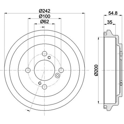 Mintex Brake Drum Assembly Rear MBD420
