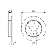 Bosch 2 x Solid Rear Brake Discs 0 986 479 047