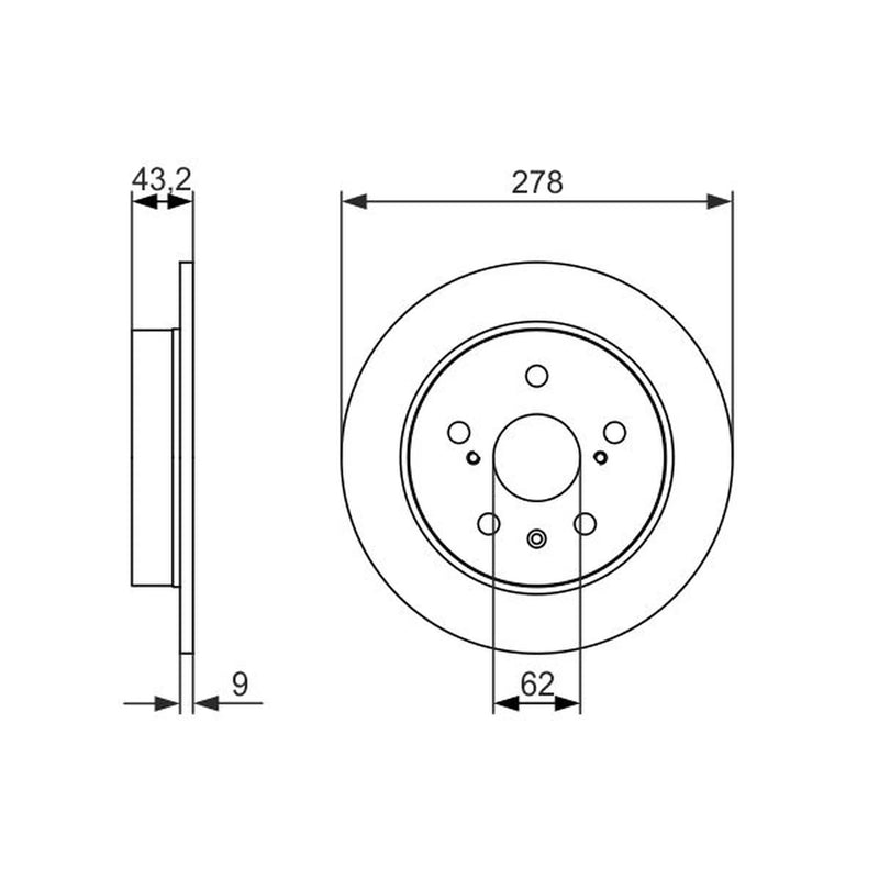 Bosch 2 x Solid Rear Brake Discs 0 986 479 047