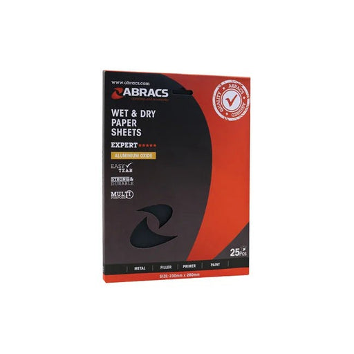 Abracs Wet & Dry Abrasive Sheets P1000 25pc - CPL