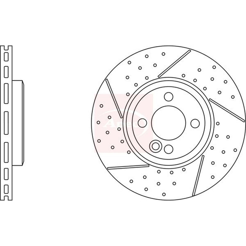 Apec 2 x Vented Front Brake Discs DSK3006