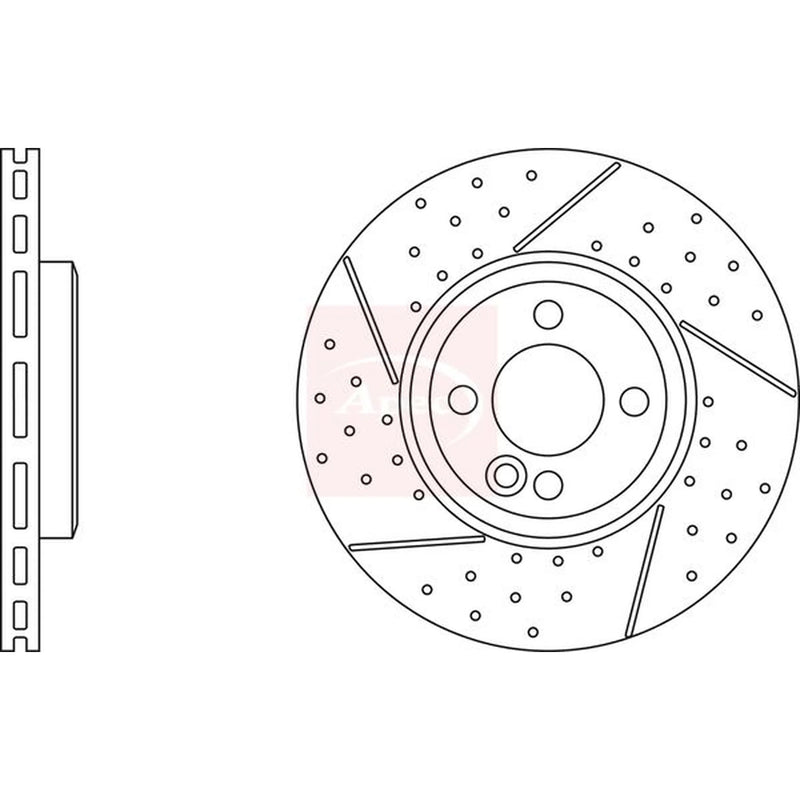 Apec 2 x Vented Front Brake Discs DSK3006