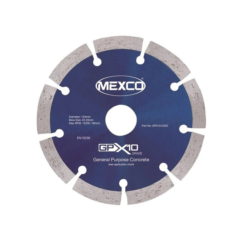 MEXCO GPX10 Concrete Diamond Blade 125 x 22mm - GPX1012522