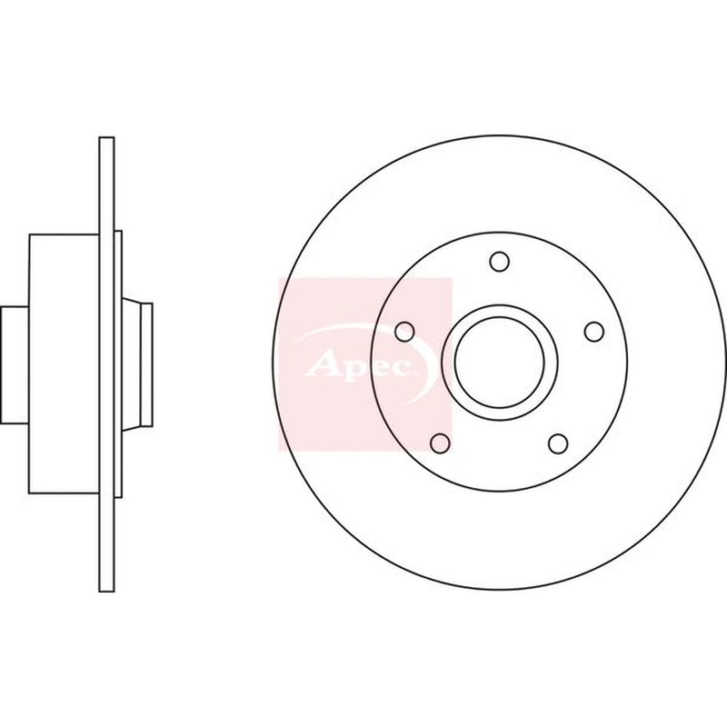 Apec 2 x Solid Rear Brake Discs DSK2871
