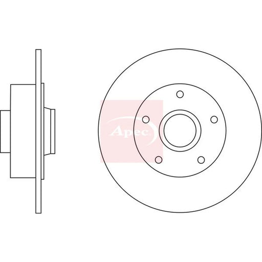 Apec 2 x Solid Rear Brake Discs DSK2871