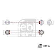 Febi Stabiliser Bar Link Coupling Rod Front Left 181535