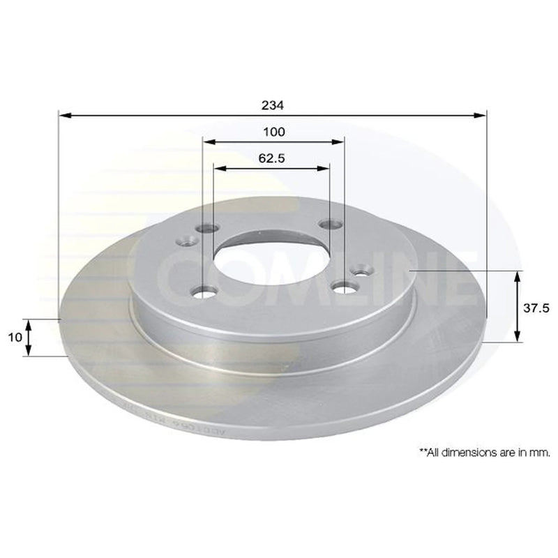 Comline 2 x Solid Rear Brake Discs ADC1056