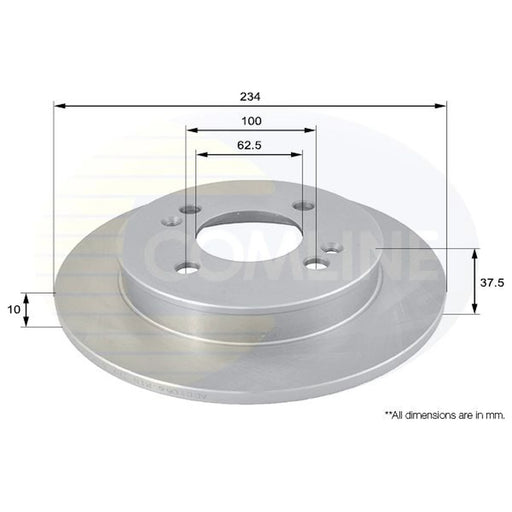 Comline 2 x Solid Rear Brake Discs ADC1056