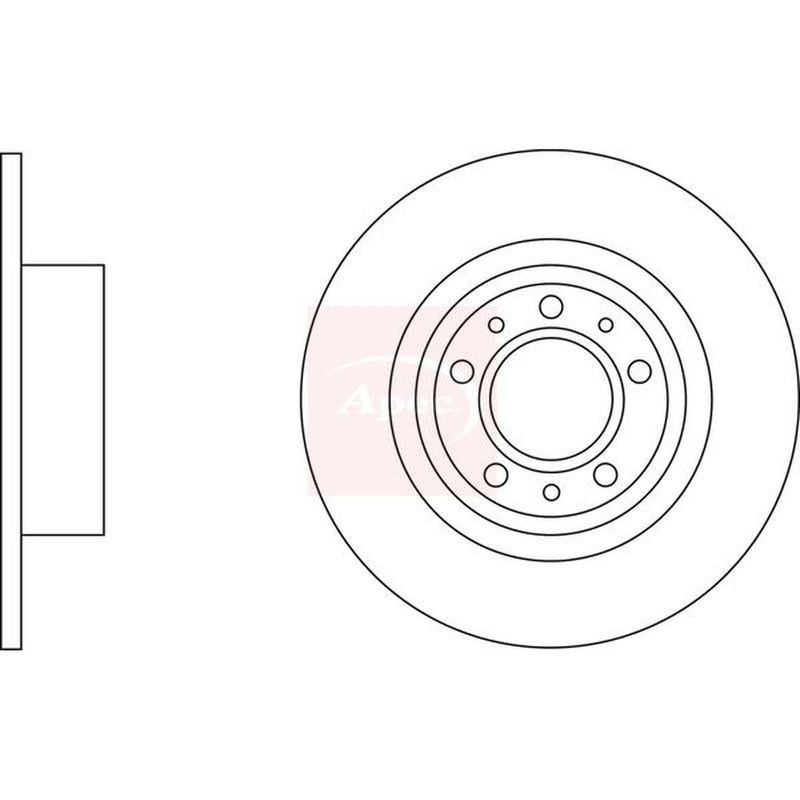 Apec 2 x Solid Rear Brake Discs DSK3246