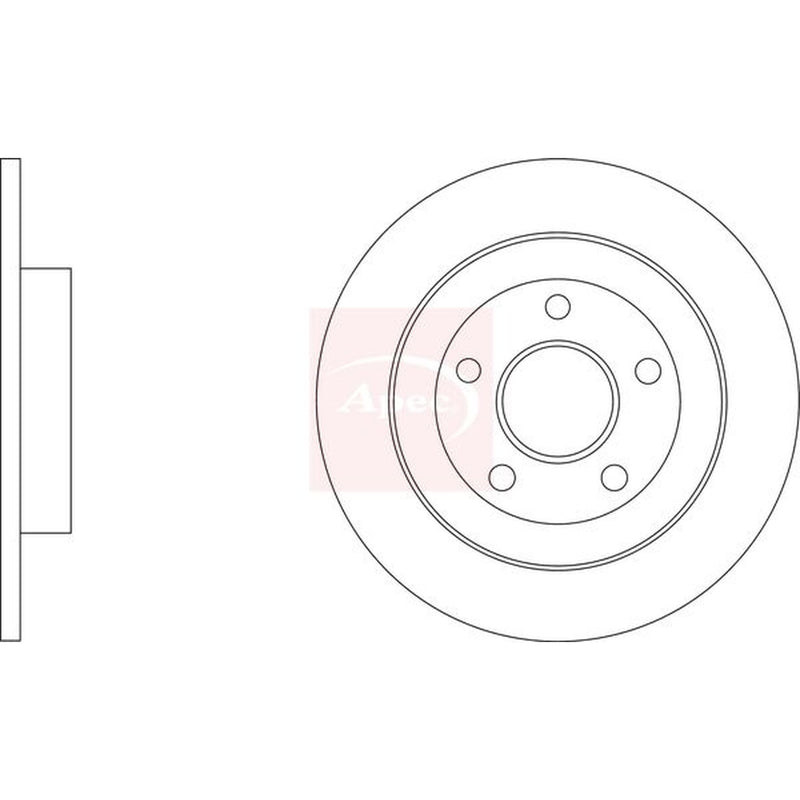 Apec 2 x Solid Rear Brake Discs DSK3491