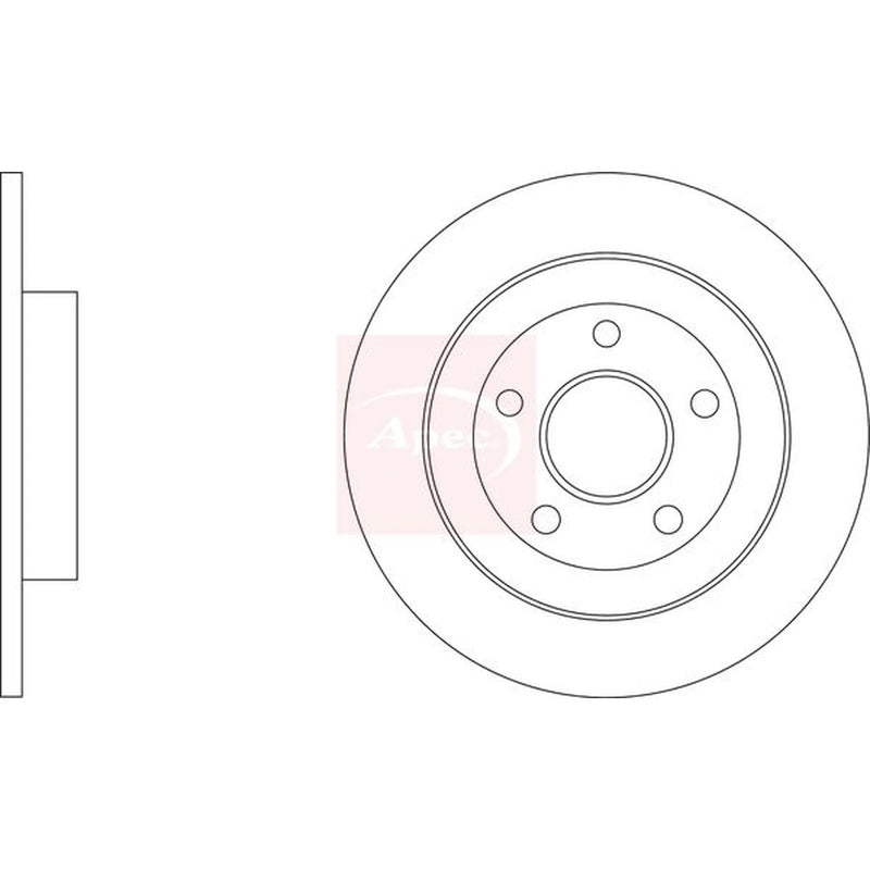Apec 2 x Solid Rear Brake Discs DSK3491