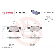 Brembo 4 x Front Brake Pad Set P59092