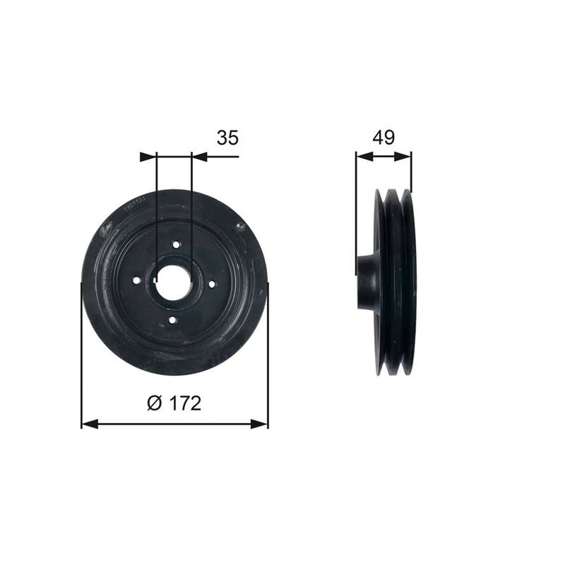 Gates Crank Shaft Belt Pulley TVD1123