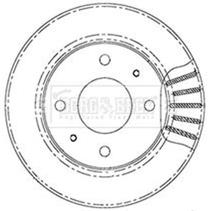 Borg & Beck 2 x Vented Front Brake Discs BBD5007