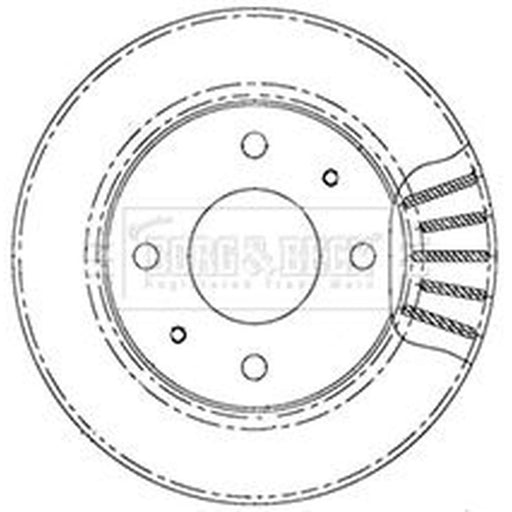 Borg & Beck 2 x Vented Front Brake Discs BBD5007