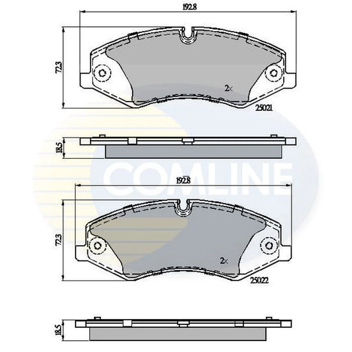 Comline 4 x Front Brake Pad Set CBP02030