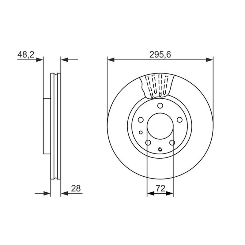 Bosch 2 x Vented Front Brake Discs 0 986 479 758