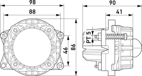 Hella High Beam Headlight Right 1KL 998 670-051