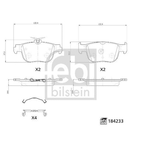 Febi Rear Brake Pad Set 184233