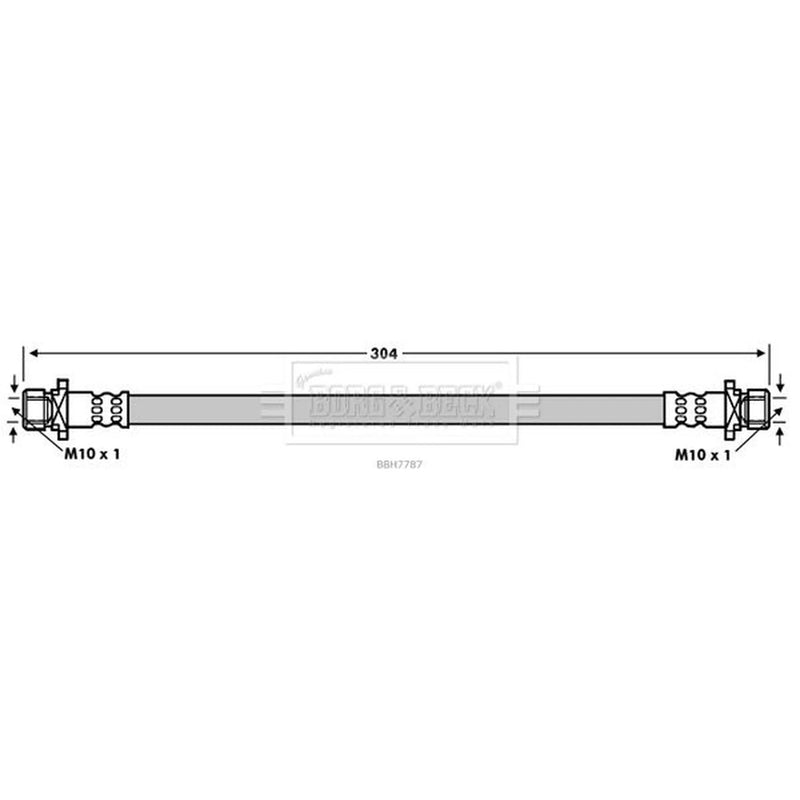 Borg & Beck Brake Hydraulic Hose Line Rear Left BBH7787
