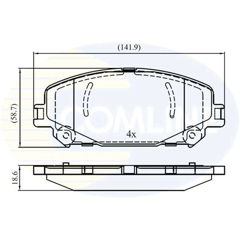 Comline 4 x Front Brake Pad Set CBP03493