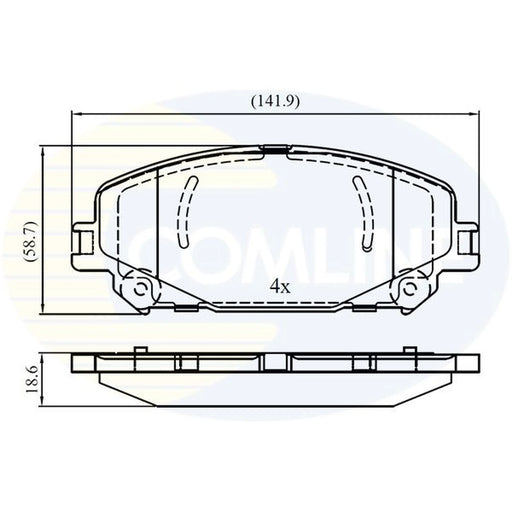 Comline 4 x Front Brake Pad Set CBP03493
