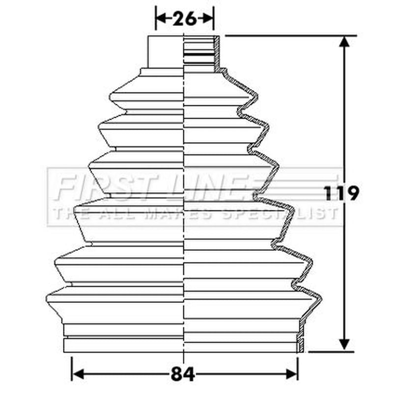 First Line Drive Shaft Bellow Kit Front Left Thermoplast FCB6279