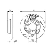 Bosch 2 x Rear Brake Discs 0 986 479 732