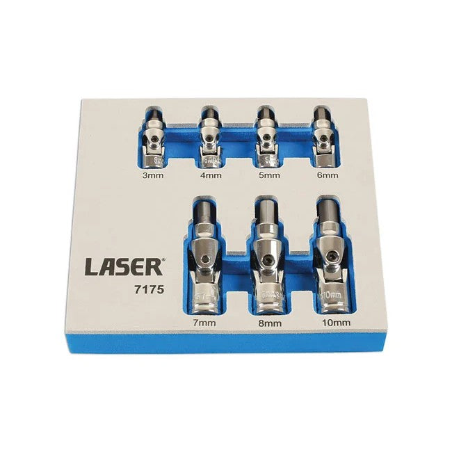 Laser Tools Universal Joint Hex Socket Bit Set 7pc - PL