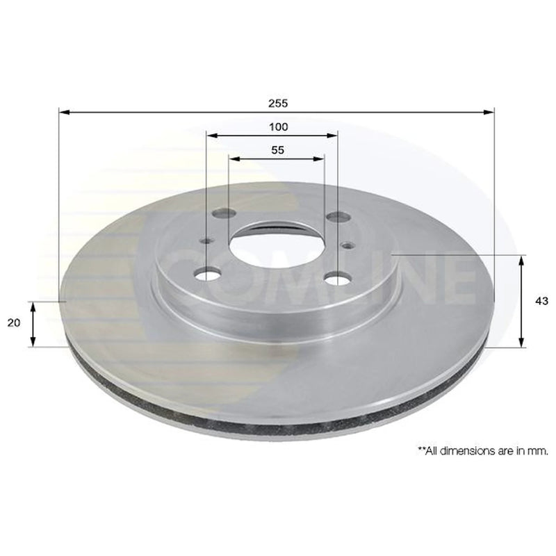 Comline 2 x Internally Vented Front Brake Discs ADC0194V