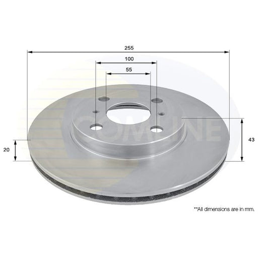 Comline 2 x Internally Vented Front Brake Discs ADC0194V