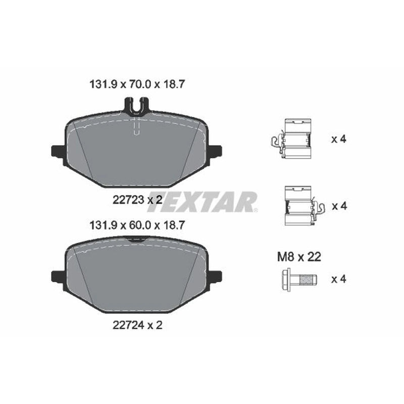 Textar Rear Brake Pad Set 2272303