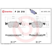 Brembo 4 x Front Brake Pad Set P24210