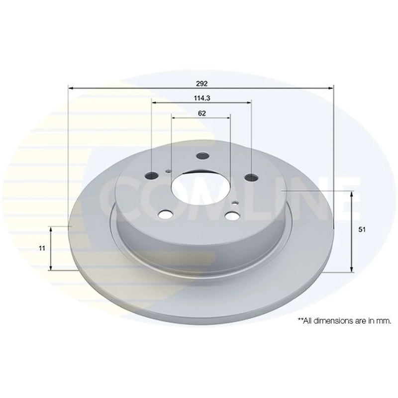 Comline 2 x Solid Rear Brake Discs ADC5268