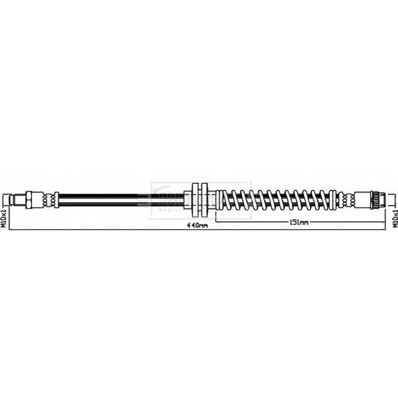 Borg & Beck Brake Hydraulic Hose Line Front Left BBH8420