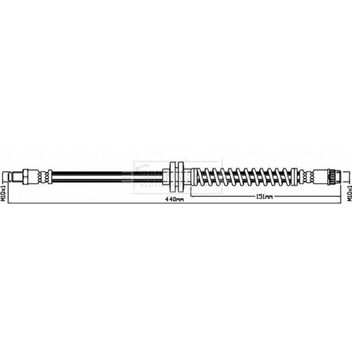 Borg & Beck Brake Hydraulic Hose Line Front Left BBH8420