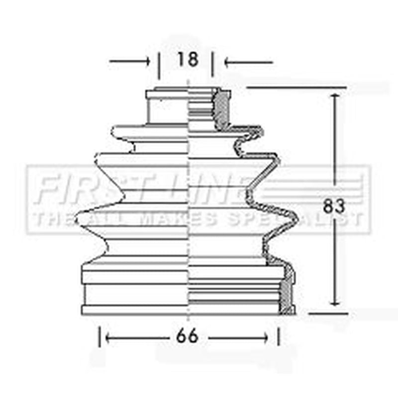 First Line Drive Shaft Bellow Kit Front Left FCB2243