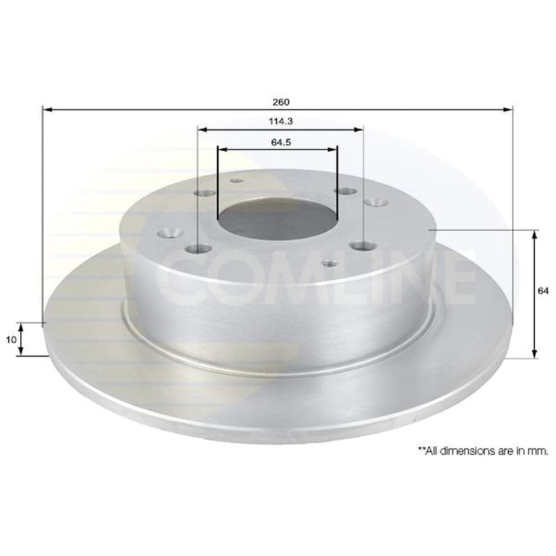 Comline 2 x Solid Rear Brake Discs ADC0536