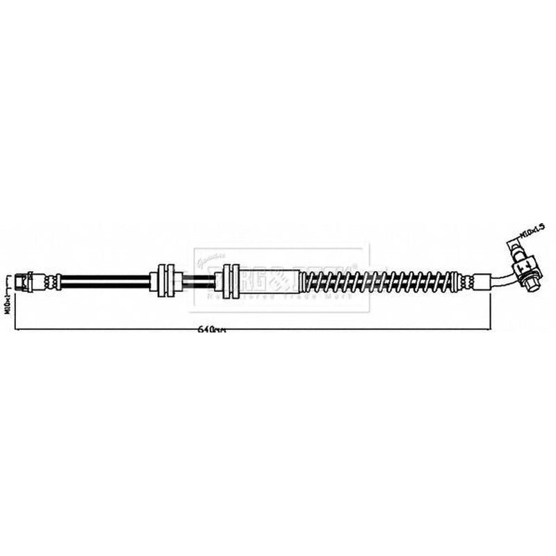 Borg & Beck Brake Hydraulic Hose Line Front Right BBH8395