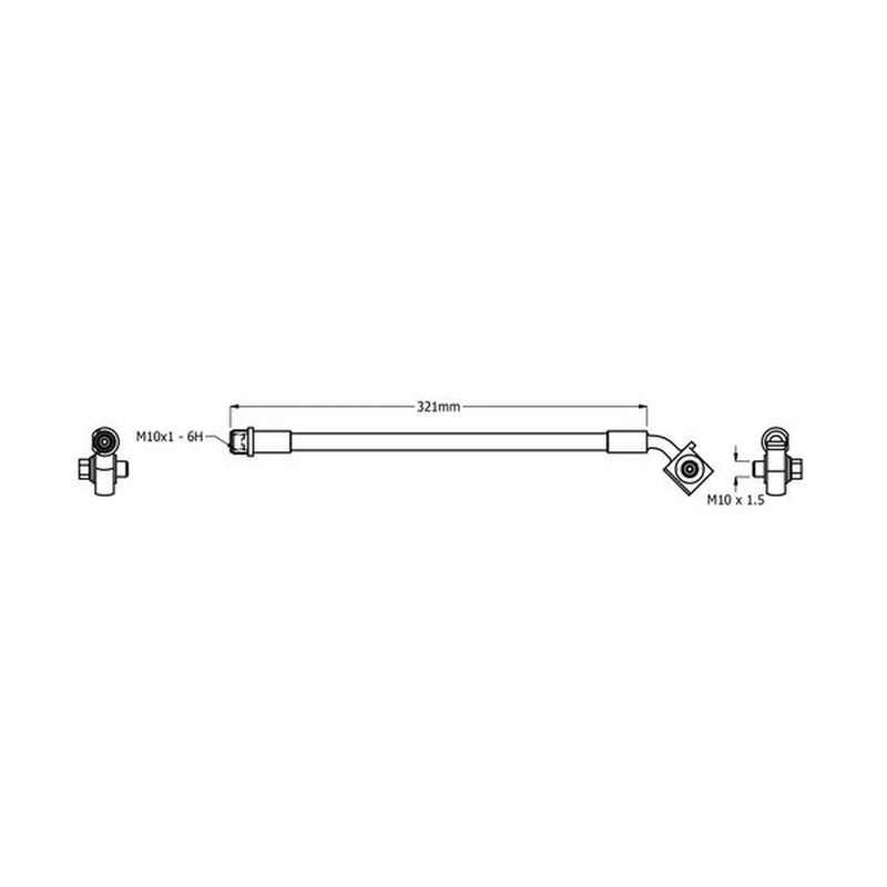 Juratek Brake Hydraulic Hose Line Front Left JBH1502L