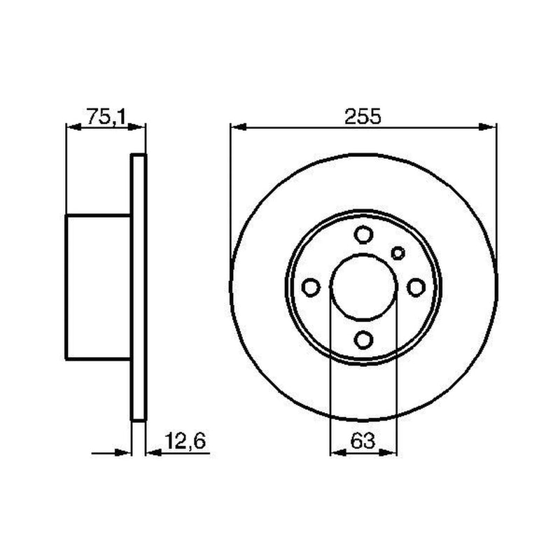 Bosch 2 x Solid Front Brake Discs 0 986 478 032