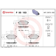 Brembo 4 x Rear Brake Pad Set P50153