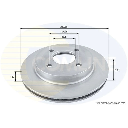 Comline 2 x Internally Vented Rear Brake Discs ADC1217V