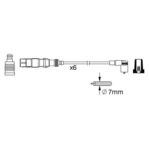 Genuine Bosch Ignition Lead B384 Fits Vw Golf Vr6 - 2.8 - 92-97 0986356384 Bosch  - Town Parts