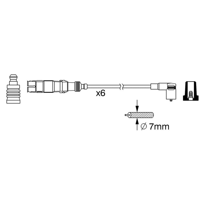 Genuine Bosch Ignition Lead B384 Fits Vw Golf Vr6 - 2.8 - 92-97 0986356384 Bosch  - Town Parts