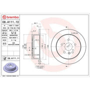 Brembo 2 x Solid Rear Brake Discs 08.A111.11